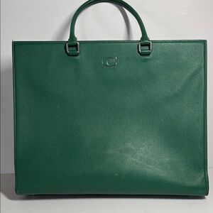 Coach Emerald Green Pebbled Leather Tote B2323CJ844